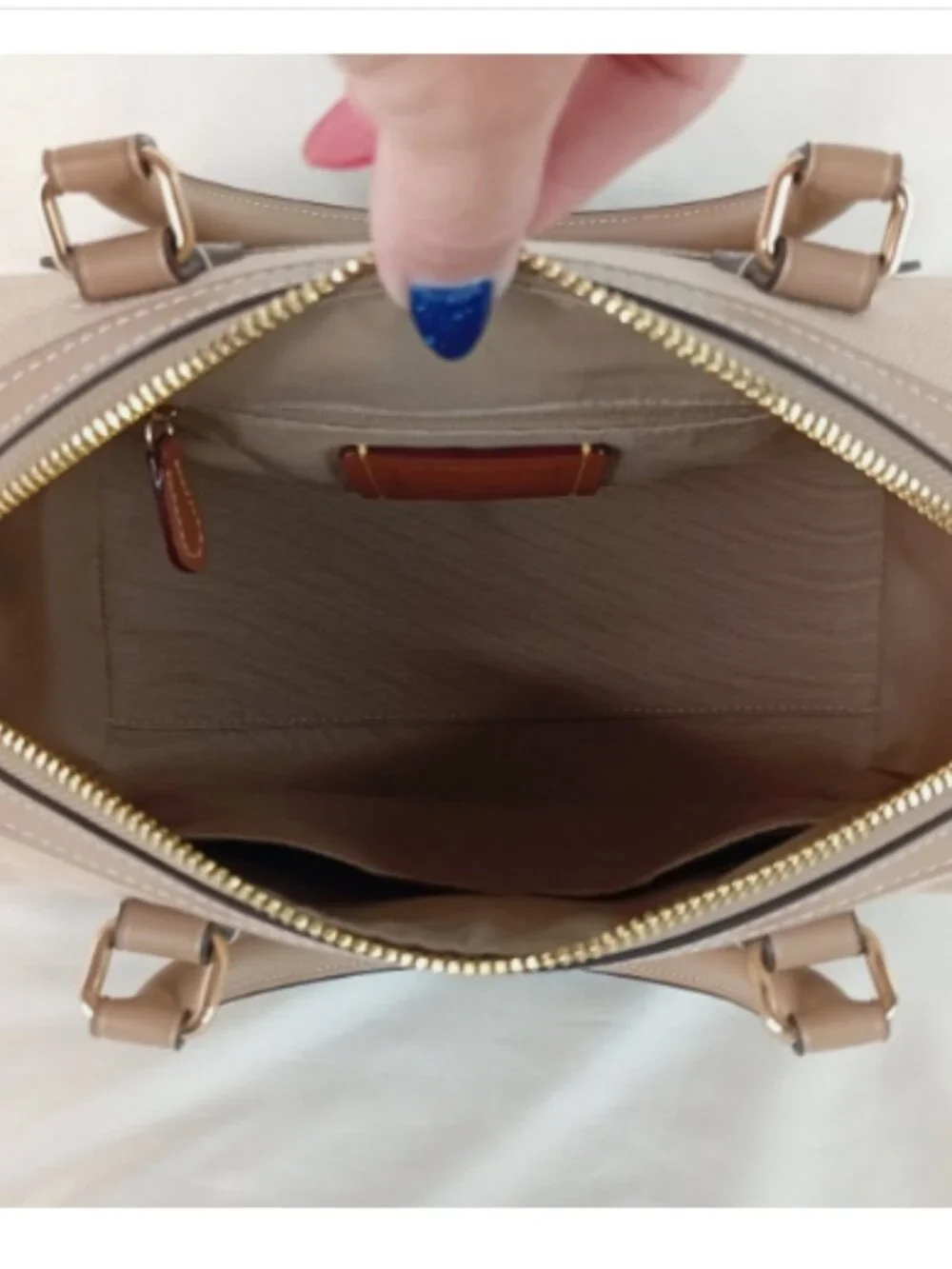 Coach Rowan Satchel Bag In Colorblock w/ Detachable Crossbody Strap Tan CAK58